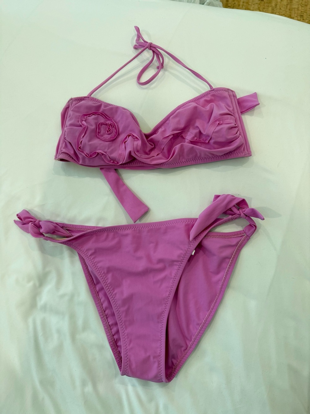 Pink Ruffled Two-Piece Bikini Set